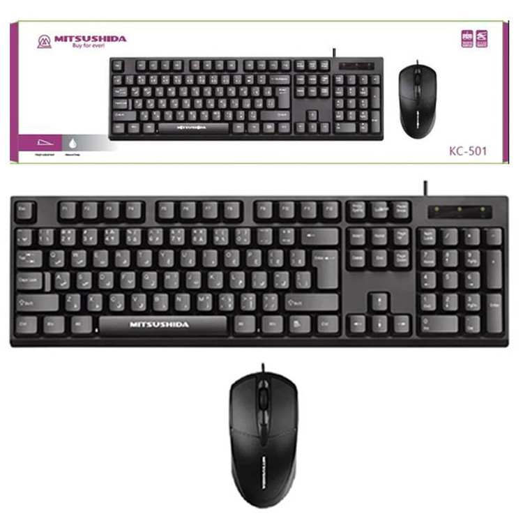 صفحه کلید و ماوس سیم دار میتسوشیدا مدل KC-501