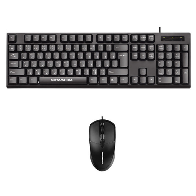 صفحه کلید و ماوس سیم دار میتسوشیدا مدل KC-501
