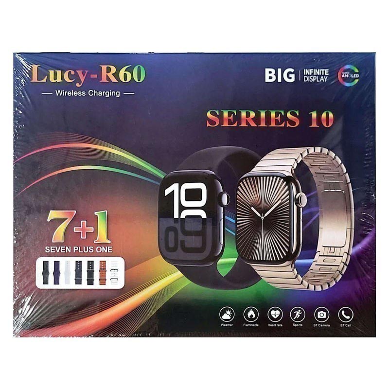 ساعت هوشمند Lucy R60 با بند سیلیکونی به همراه 8 بند متنوع
