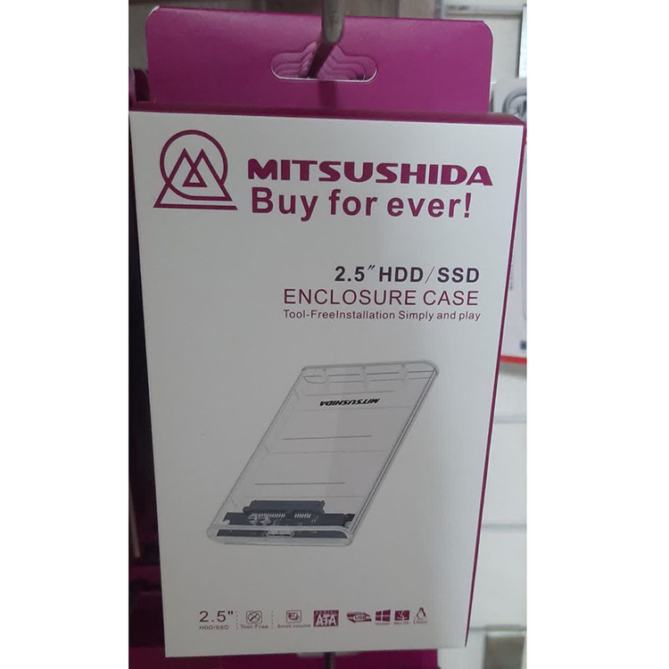 باکس هارد 2.5 اینچی USB3.0 میتسوشیدا مدل شیشه ای