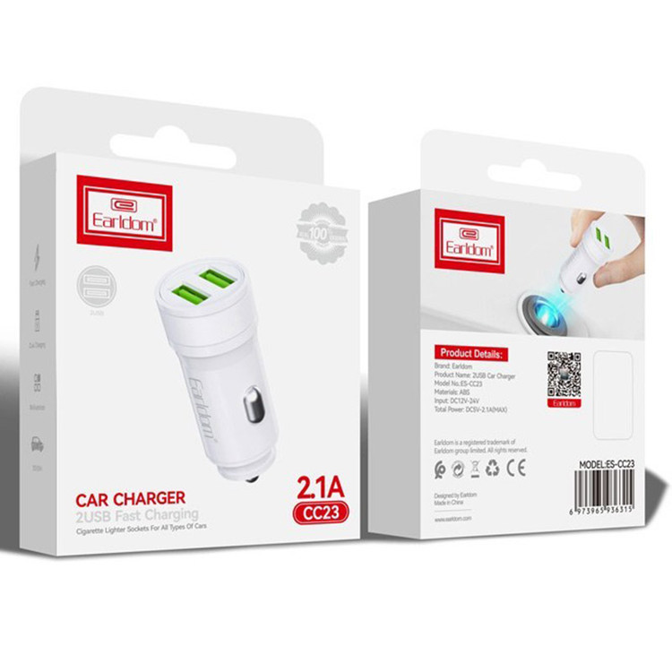 شارژر فندکی دو پورت ارلدام مدل ES-CC23