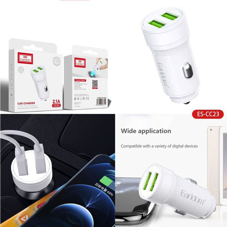 شارژر فندکی دو پورت ارلدام مدل ES-CC23