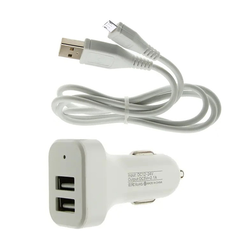 شارژر فندکی دو پورت دبلیو یو دبلیو مدل T22 همراه با کابل میکرو