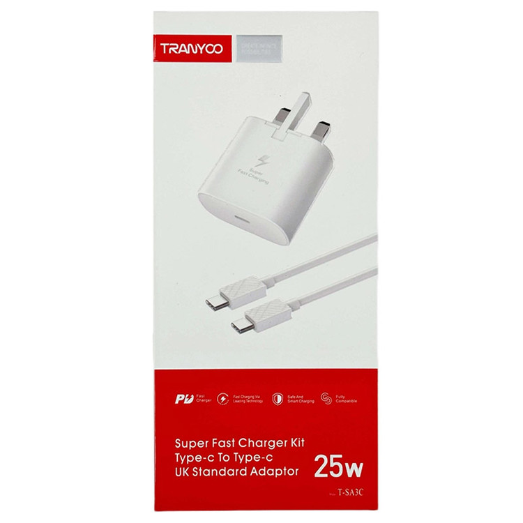 شارژر دیواری 25 وات ترانیو مدل T-SA3C به همراه کابل تایپ سی