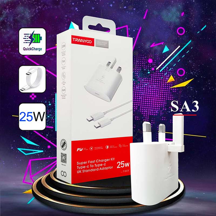 شارژر دیواری 25 وات ترانیو مدل T-SA3C به همراه کابل تایپ سی