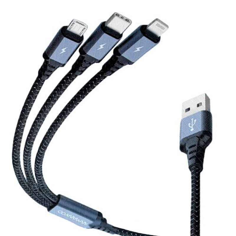 کابل شارژ تایپ سی ، لایتنینگ و میکرو Usb ترانیو مدل T-XS6