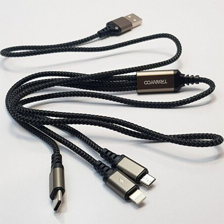 کابل شارژ تایپ سی ، لایتنینگ و میکرو Usb ترانیو مدل T-XS6