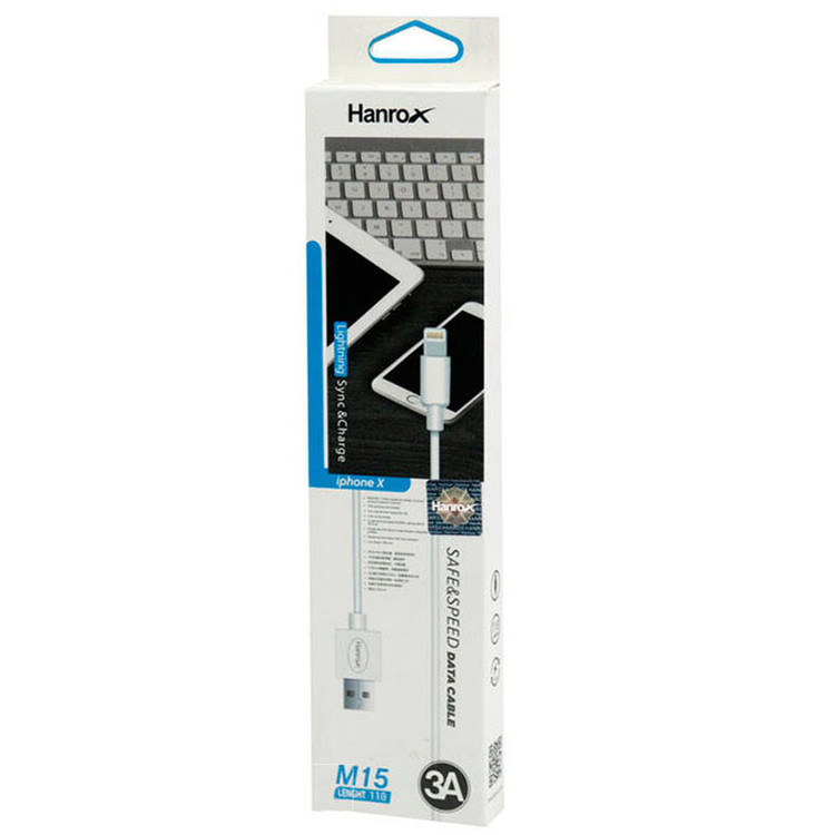 کابل شارژ لایتنینگ 3 آمپر هانروکس مدل M15