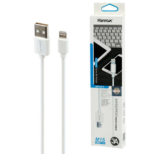 کابل شارژ لایتنینگ 3 آمپر هانروکس مدل M15