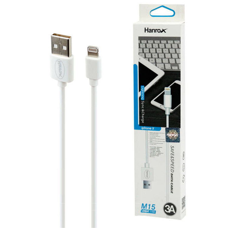 کابل شارژ لایتنینگ 3 آمپر هانروکس مدل M15