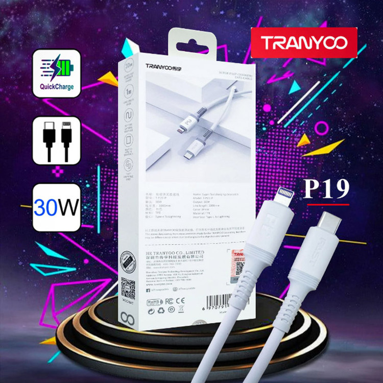 کابل تبدیل تایپ سی به لایتنینگ ترانیو مدل T-P19