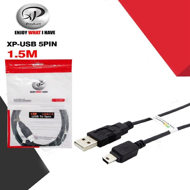 کابل شارژ ذوزنقه ای Usb به Miniusb مدل XP طول 1.5 متر