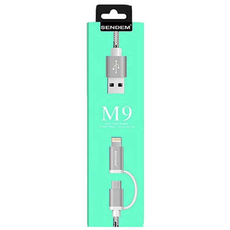 کابل شارژ لایتنینگ و میکرو Usb سندای ام مدل M9