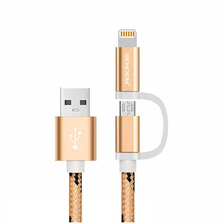کابل شارژ لایتنینگ و میکرو Usb سندای ام مدل M9