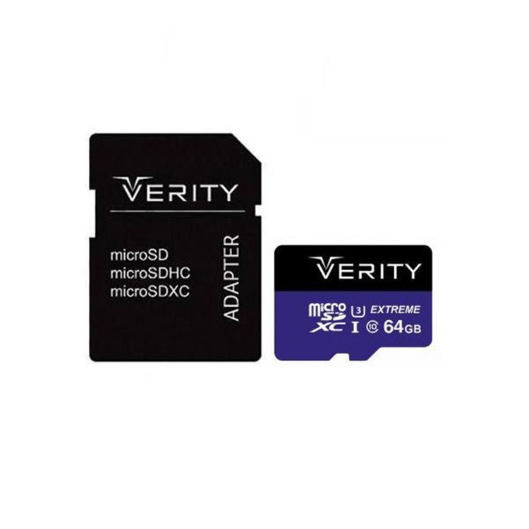 کارت مموری میکرو 64 گیگابایت وریتی مدل 4K کلاس 10 استاندارد UHS-I سرعت 80MBps به همراه آداپتور SD