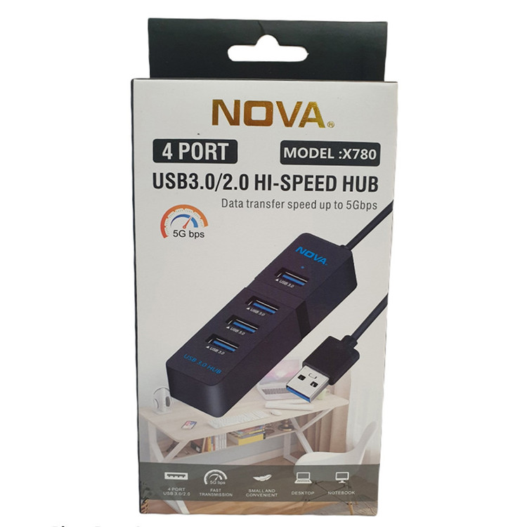 هاب 4 پورت USB 3.0 نووا مدل X780