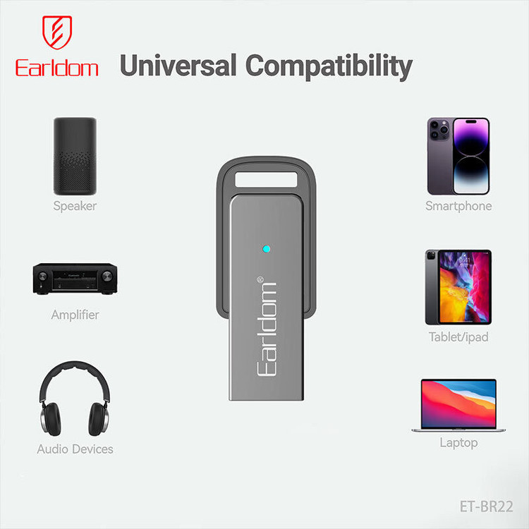 دانگل بلوتوث USB ارلدام مدل BR22 | گیرنده بلوتوث خودرو Earldom
