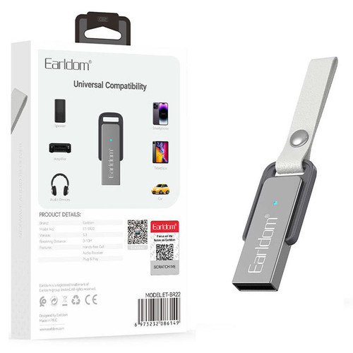 دانگل بلوتوث USB ارلدام مدل BR22 | گیرنده بلوتوث خودرو Earldom