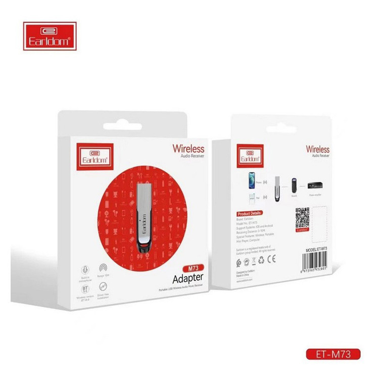 دانگل بلوتوث USB ارلدام مدل M73 | گیرنده بلوتوث خودرو Earldom