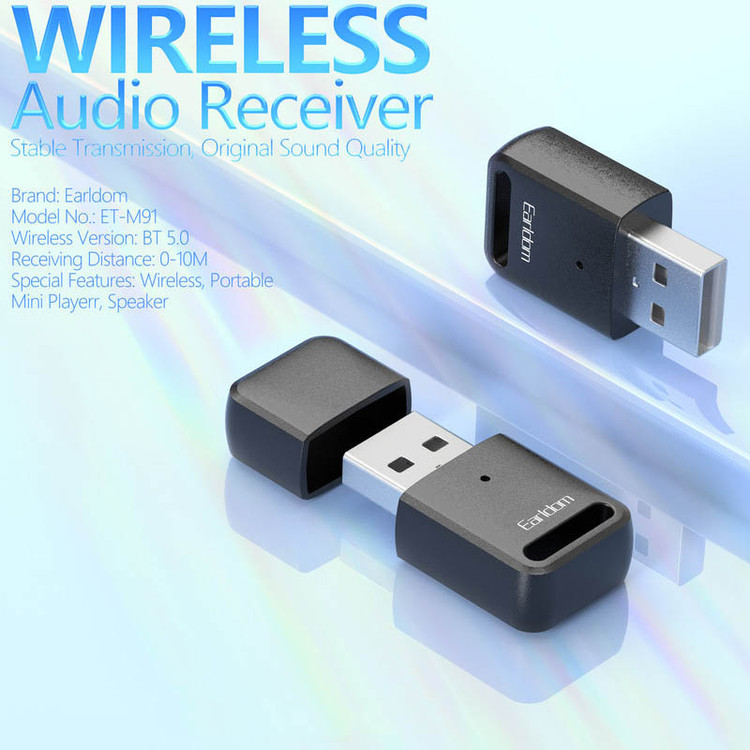 دانگل بلوتوث USB ارلدام مدل ET-M91 | گیرنده بلوتوث خودرو Earldom