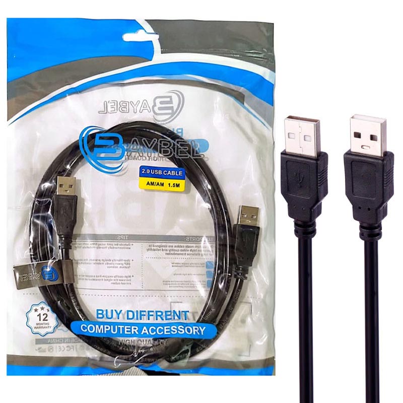 کابل لینک USB 2.0 مدل بایبل طول 1.5 متر - کابل USB نری به نری Baybel
