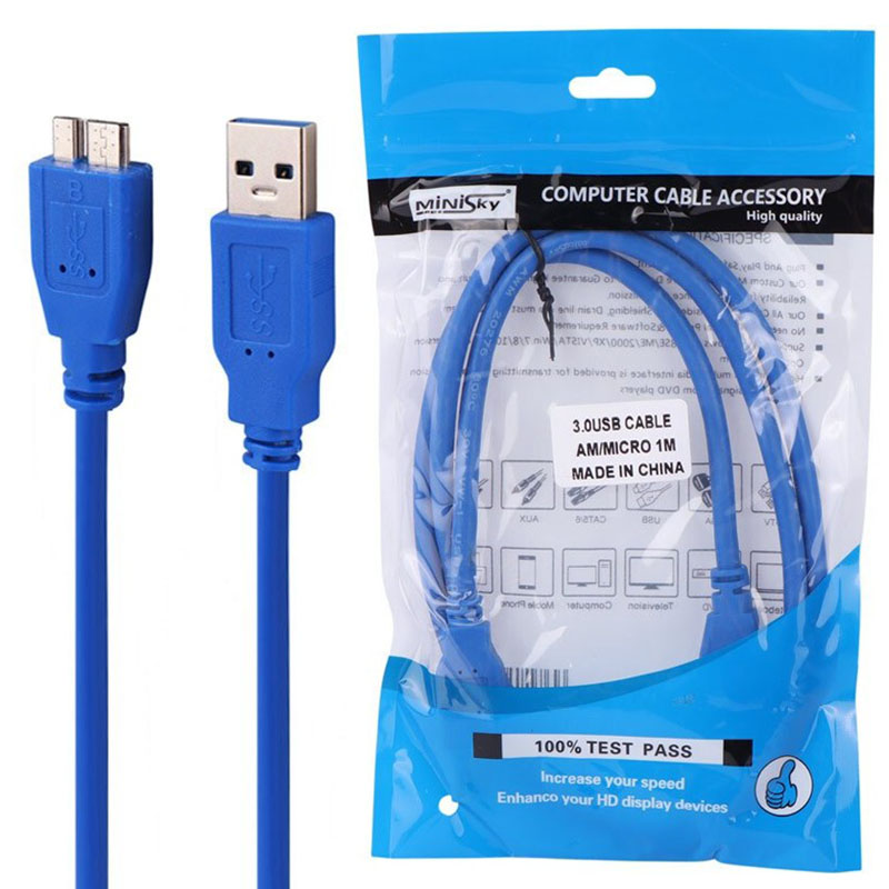 کابل هارد اکسترنال USB 3.0 به Micro B مینی اسکای MiniSky طول 1 متر