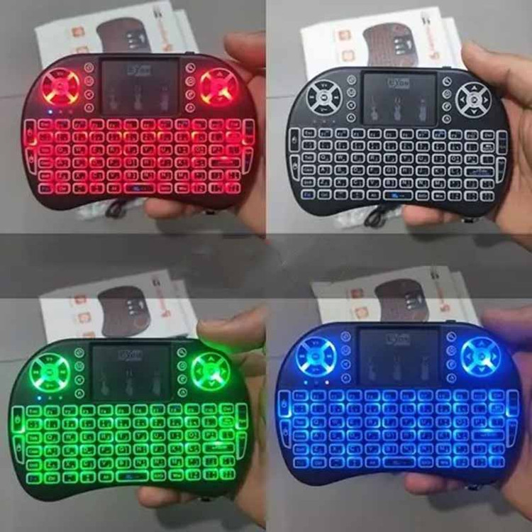 مینی کیبورد بی سیم اکسون مدل Backlit با تاچ پد و نور پس زمینه RGB