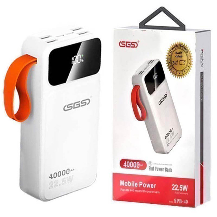 پاور بانک 40000 میلیآمپرساعت 22.5 وات فست شارژ SGS مدل SPB-40