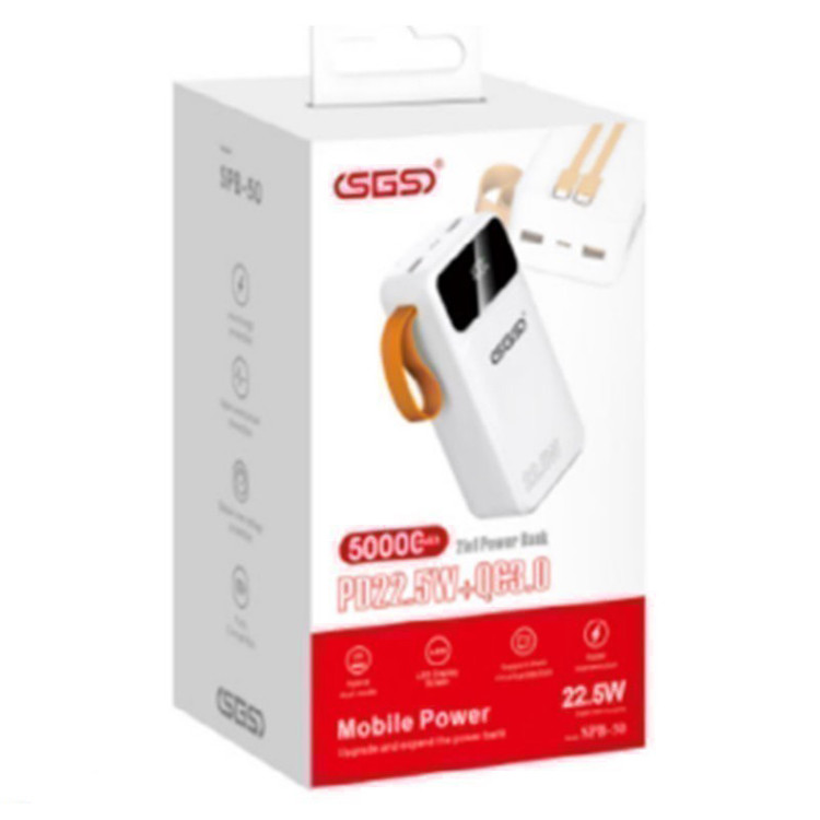 پاور بانک 50000 میلیآمپرساعت 22.5 وات فست شارژ SGS مدل SPB-50