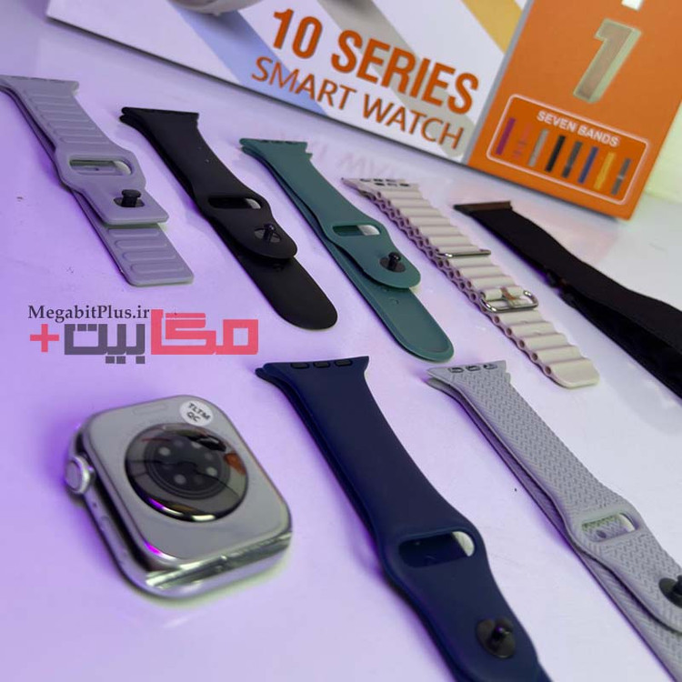 ساعت هوشمند TLTM-M800 سری 10 مدل 49 میلیمتری با 7 بند متنوع سیلیکونی