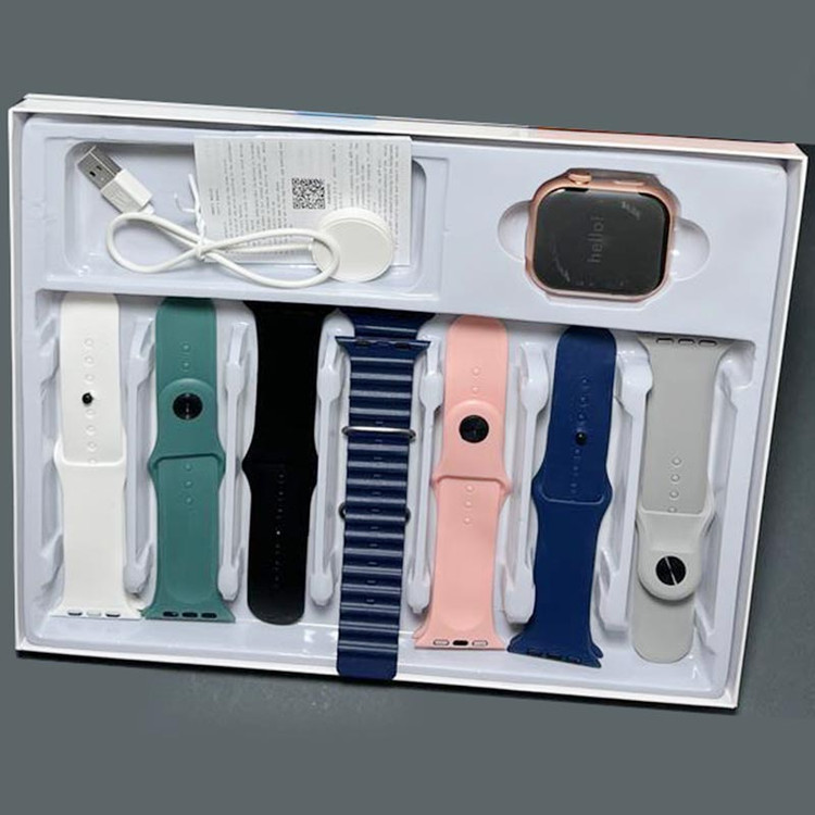 ساعت هوشمند TLTM-M800 سری 10 مدل 49 میلیمتری با 7 بند متنوع سیلیکونی
