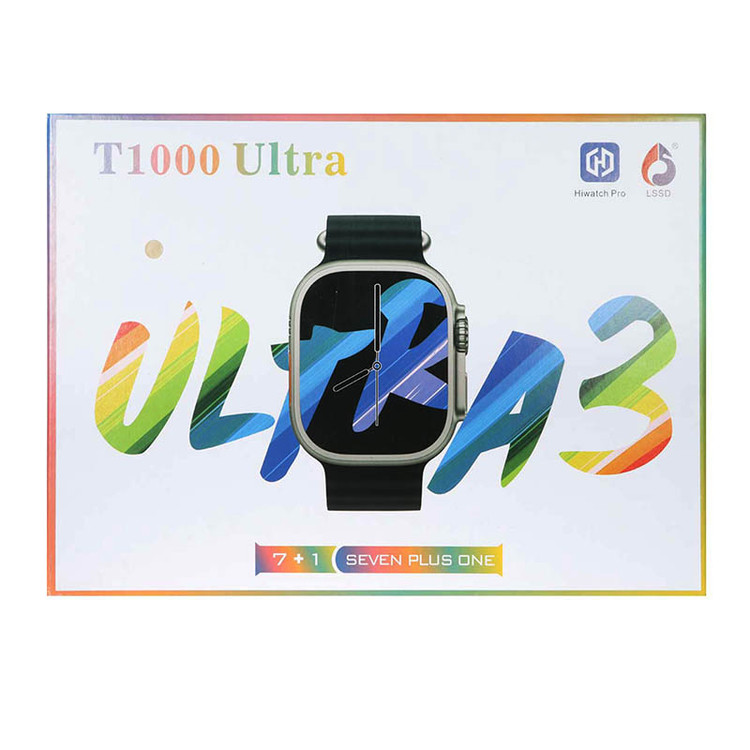 ساعت هوشمند T1000 Ultra مدل 49 میلیمتری همراه با 7 بند سیلیکونی متنوع