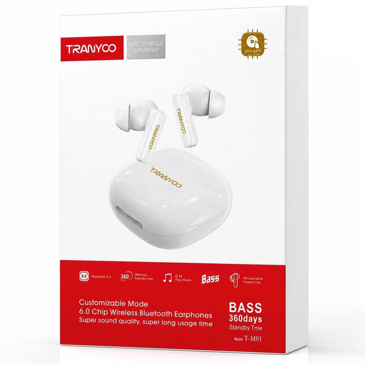 هندزفری بلوتوثی ترانیو مدل T-M01 | کیفیت صدای HD، طراحی ارگونومیک و اتصال پایدار
