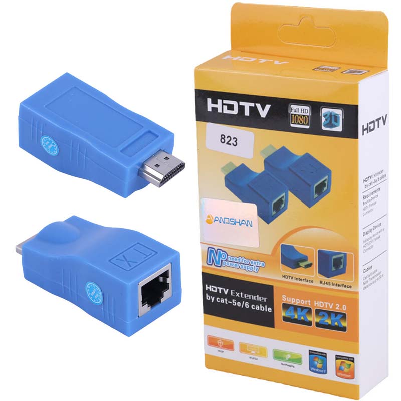اکستندر HDMI تا 30 متر آنوشان مدل 823 بسته 2 عددی