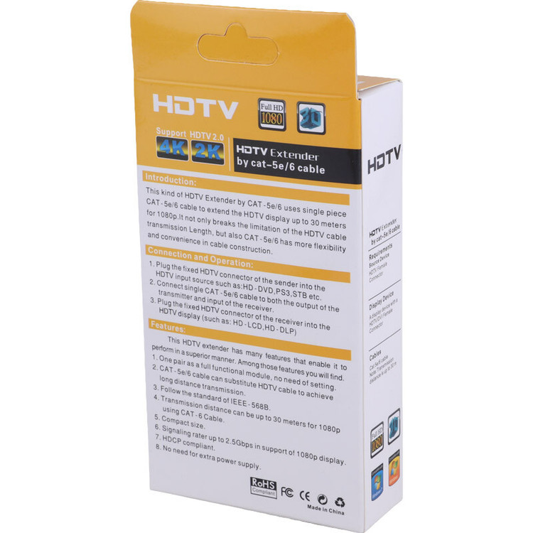 اکستندر HDMI تا 30 متر آنوشان مدل 823 بسته 2 عددی