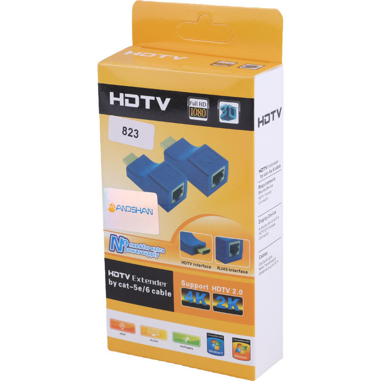 اکستندر HDMI تا 30 متر آنوشان مدل 823 بسته 2 عددی