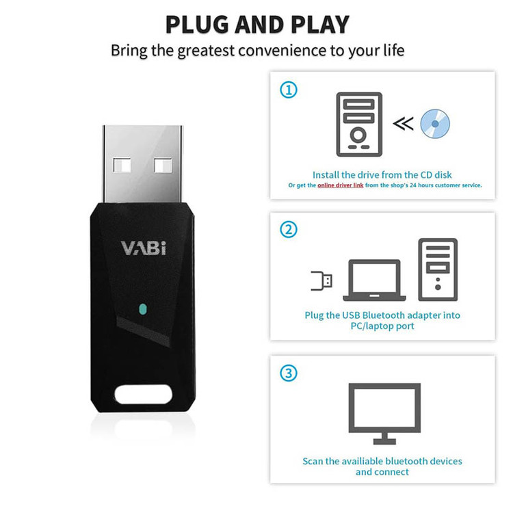 دانگل بلوتوث USB وابی مدل R1 نسخه Bluetooth 5.3