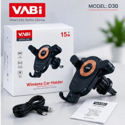 پایه نگهدارنده گوشی موبایل وابی مدل D30 با شارژر وایرلس 15 وات