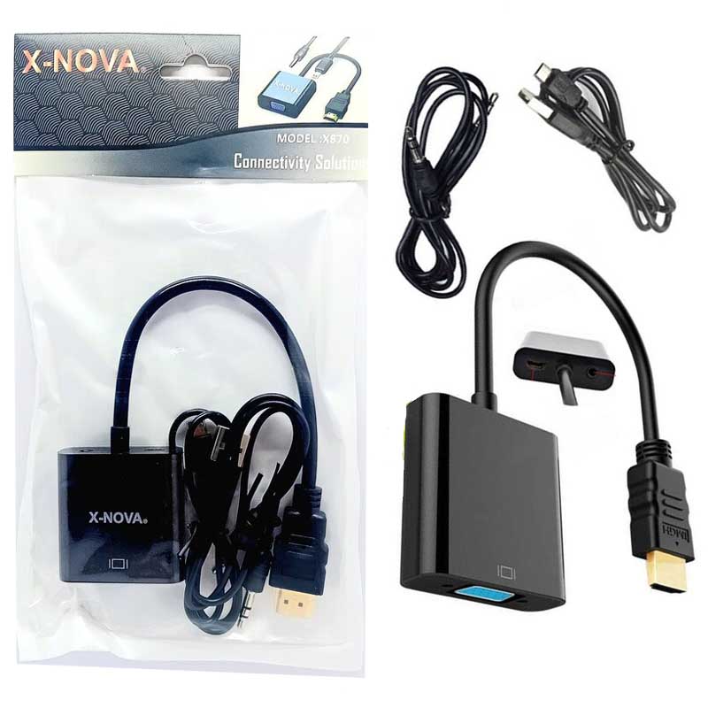 تبدیل HDMI به VGA ایکس نوا مدل X870 پاوردار | مناسب کنسول بازی