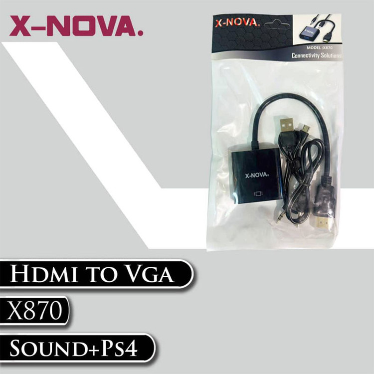 تبدیل HDMI به VGA ایکس نوا مدل X870 پاوردار | مناسب کنسول بازی