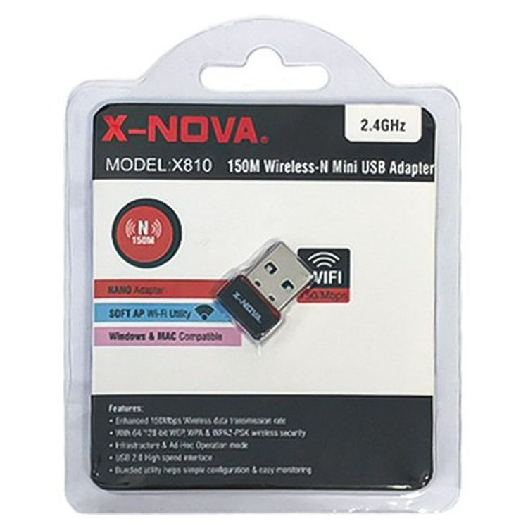 کارت شبکه بی سیم ایکس نوا مدل X810 بدون آنتن | دانگل وای فای