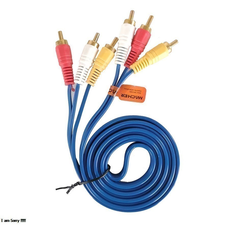 کابل صدا و تصویر 3 به 3 مچر مدل MR-99 طول 1.5 متر | کابل RCA
