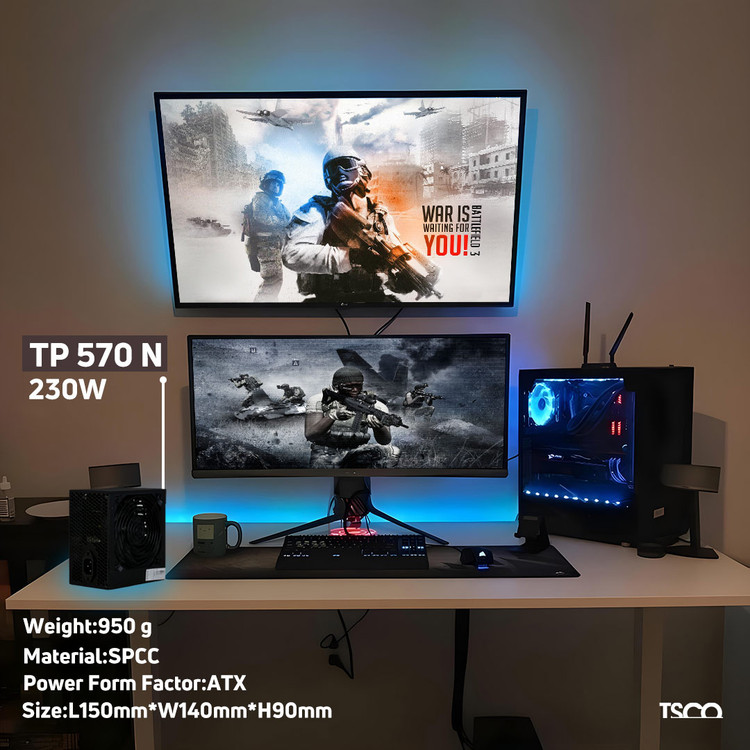 منبع تغذیه کامپیوتر 230 وات تسکو مدل TP 570N | پاور کامپیوتر