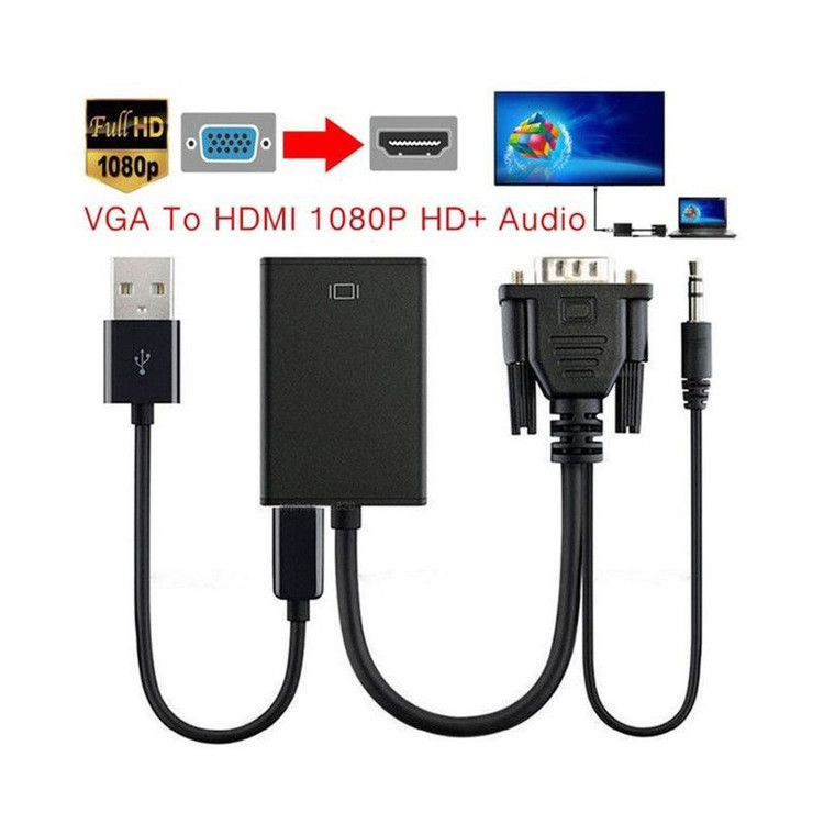 تبدیل VGA به HDMI بایبل مدل C-31 | مبدل VGA به HDMI با پشتیبانی Full HS 1080
